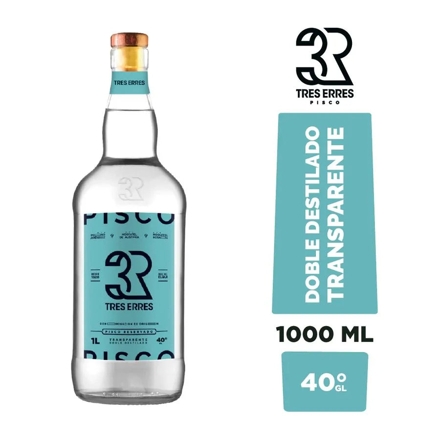 Pisco 3R Transparente 40° 1 litro