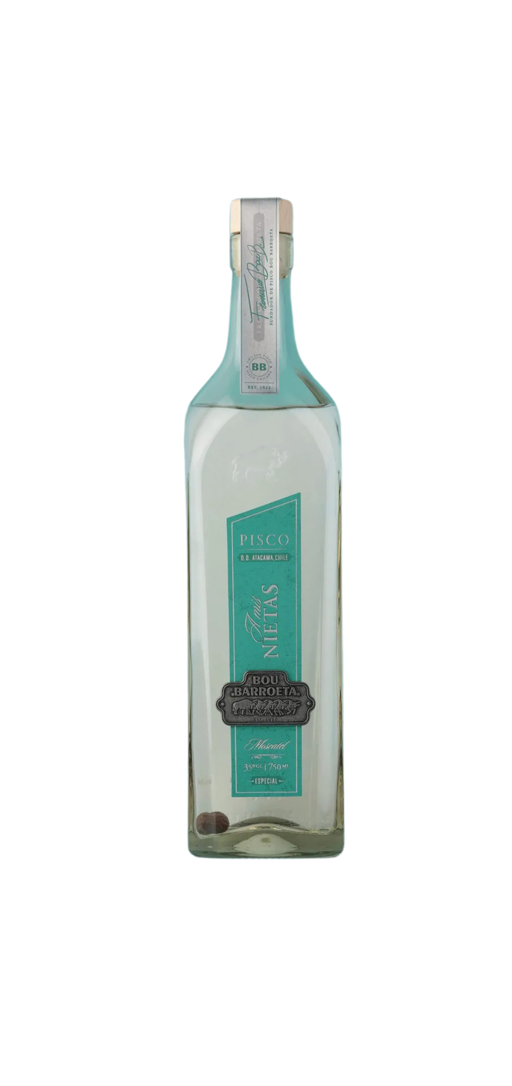 Pisco Bou Barroeta A mis Nietas 35º Botella 750cc