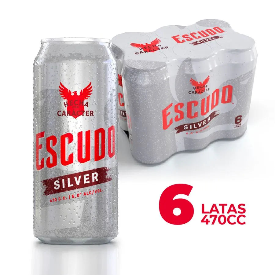 Cerveza Escudo Silver Lager 5.0° Lata 470 cc - Pack 6 un.