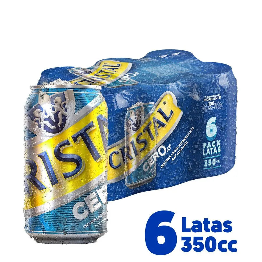 Cerveza Cristal Lager Sin Alcohol 350 cc - Pack 6 un.