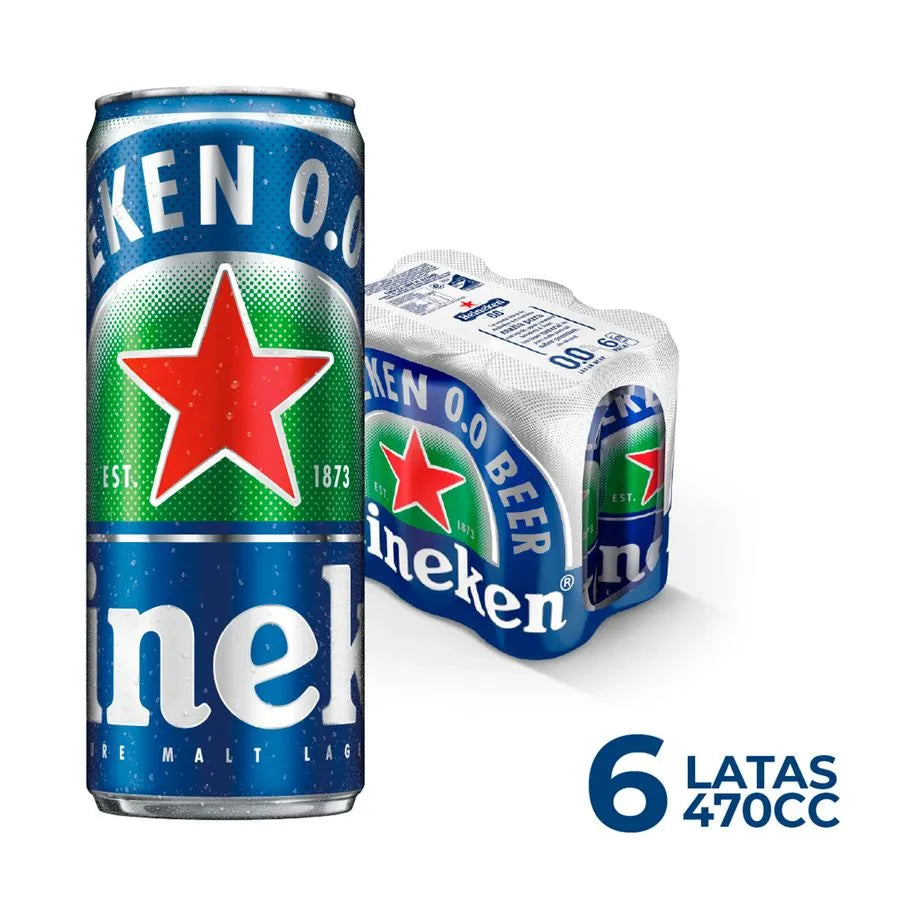 Cerveza Heineken Cero Lager Sin Alcohol 470 cc - Pack 6 un.
