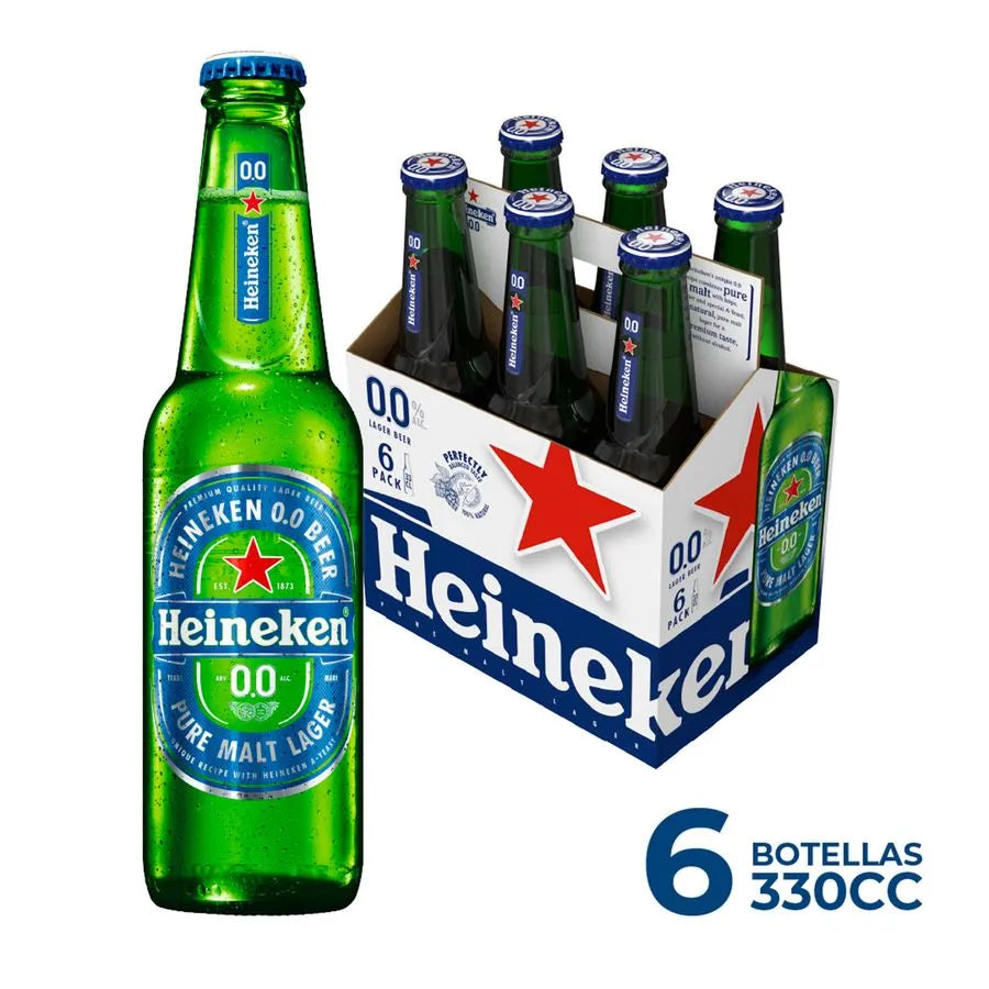 Cerveza Heineken Cero Lager Sin Alcohol 330 cc - Pack 6 un.