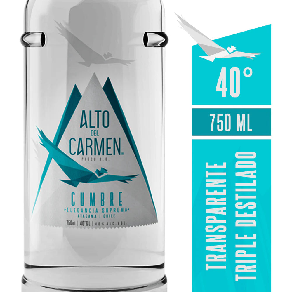 Pisco Alto del Carmen Etiqueta Blanca 40° botella 750 cc