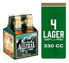 Cerveza Austral Lager 4.6° 330 cc - Pack 4 unid