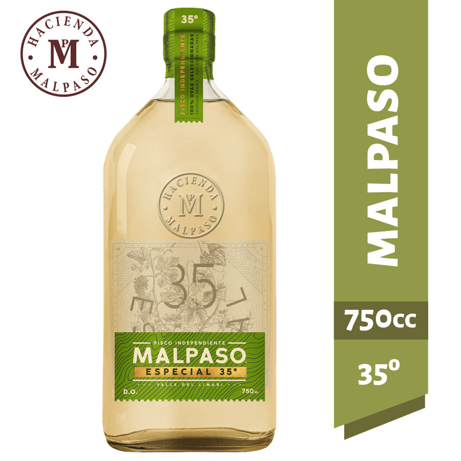 Pisco Mal Paso Especial 35° botella 750 cc