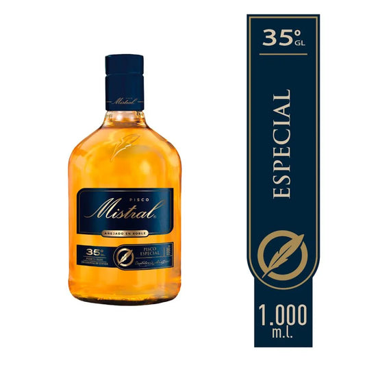 Pisco Mistral Añejado en Roble 35° Botella 1 Litro