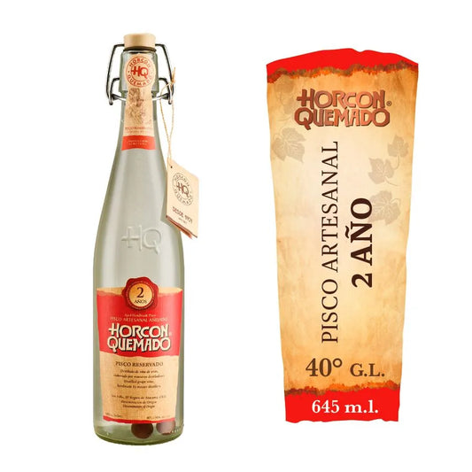 Pisco Horcón Quemado 2 años botella 645 cc 40° alc.