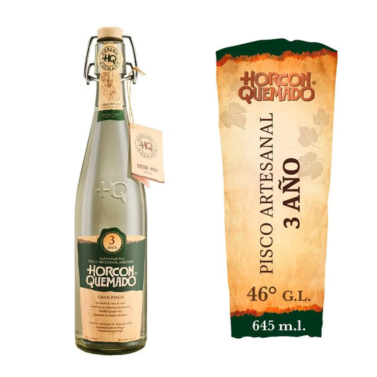 Pisco Horcón Quemado 3 años botella 645 cc 46° alc.