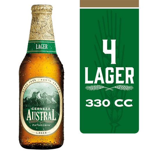 Cerveza Austral Lager 4.6° 330 cc - Pack 4 unid