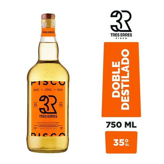 Pisco 3R Doble Destilado 35° 750cc