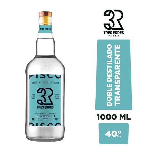 Pisco 3R Transparente 40° 1 litro