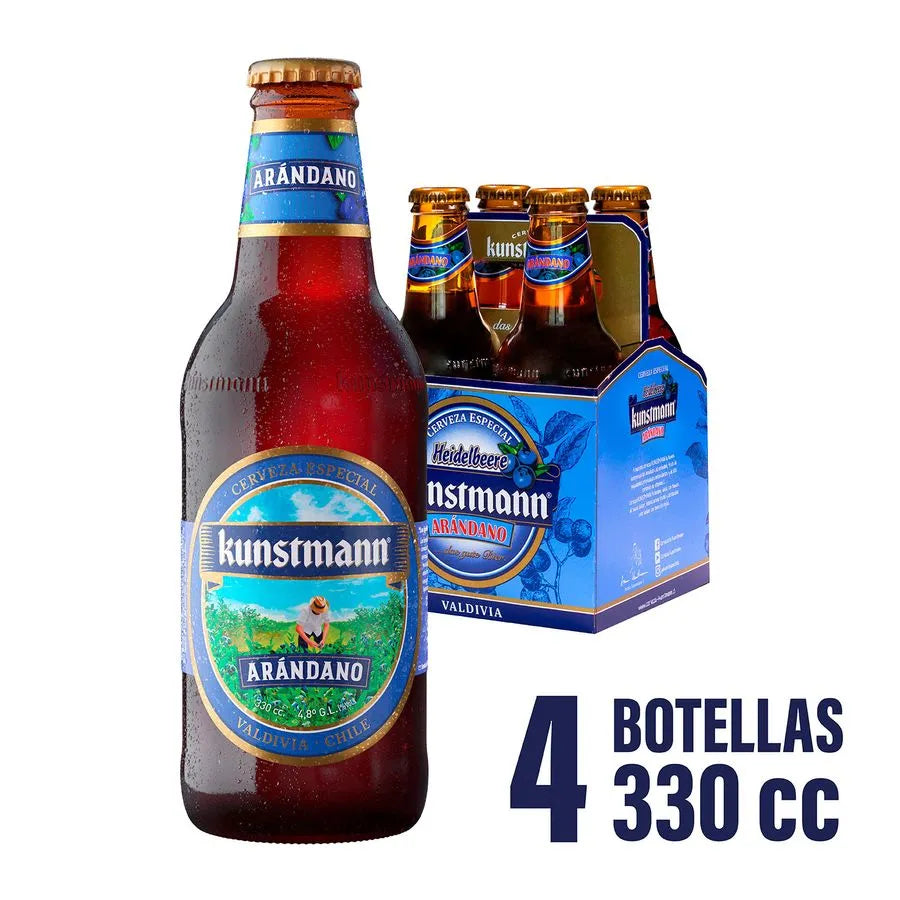 Cerveza Kunstmann Arándano Ale 4.8° 330 cc - pack 4 unid