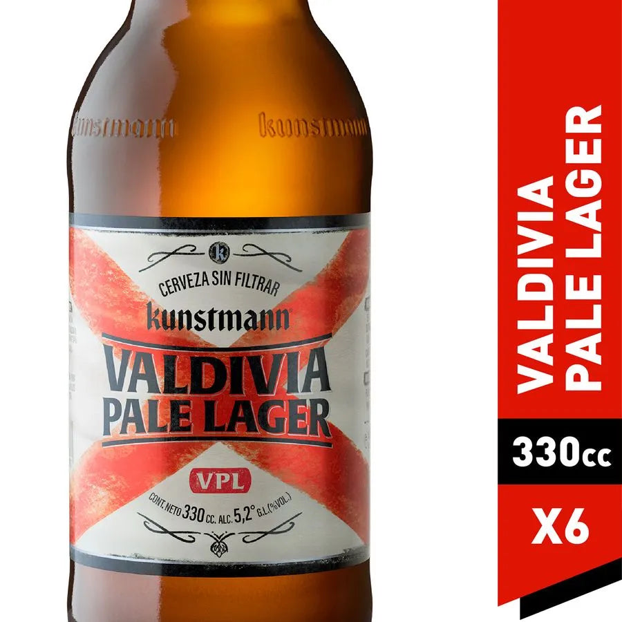 Cerveza Kunstmann Valdivia Pale Lager 5.2° 330 cc - pack 6 unid