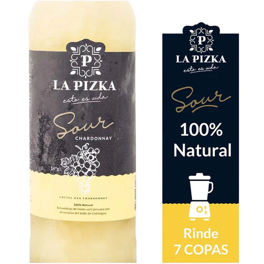 Cóctel Chardonnay Sour La Pizka Natural 14° botella 1 litro