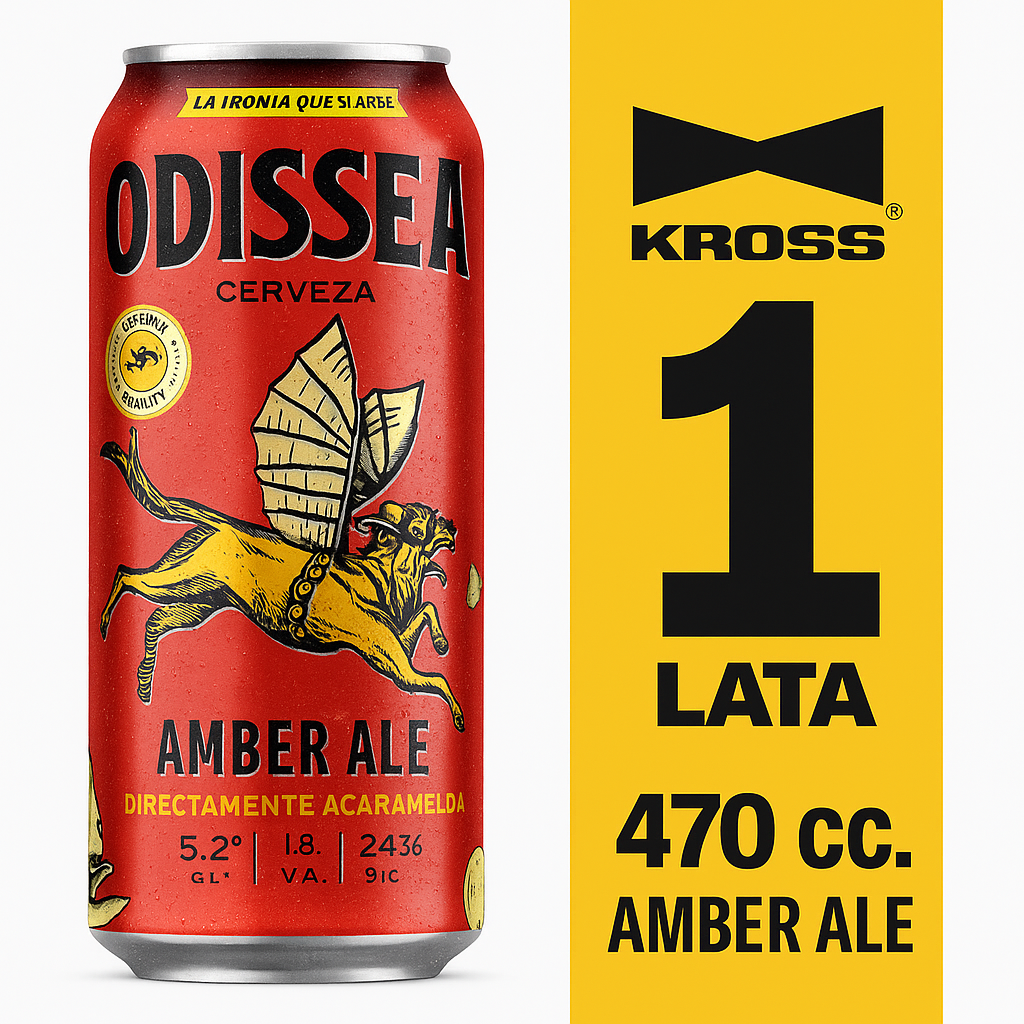 Cerveza Kross Odissea Amber Ale 5.2° Lata 470 cc