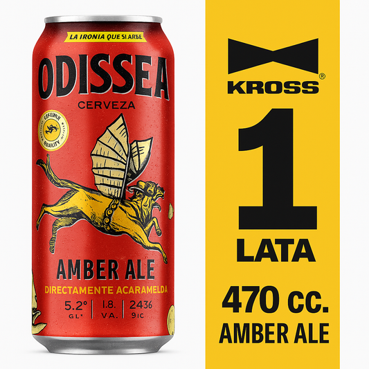 Cerveza Kross Odissea Amber Ale 5.2° Lata 470 cc