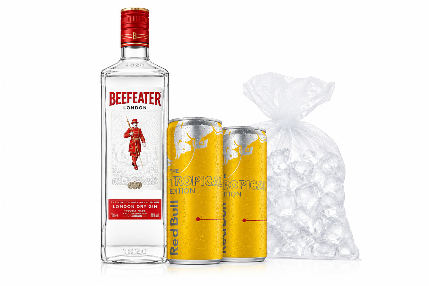 Promo Gin Beefeater + 2 Redbull Yellow + Hielo