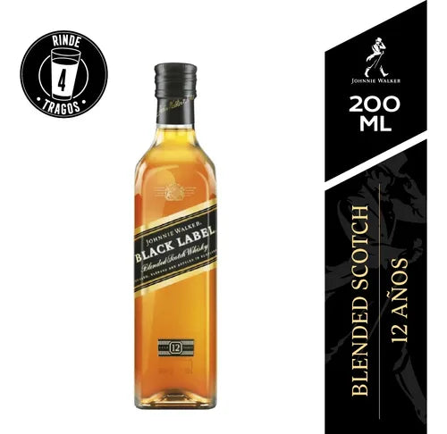 Whisky Johnnie walker black label botella 200ml