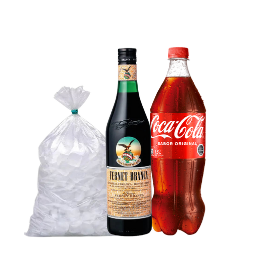 Promo Fernet Branca 750cc + Coca Cola 1,5lt + Hielo 1kg