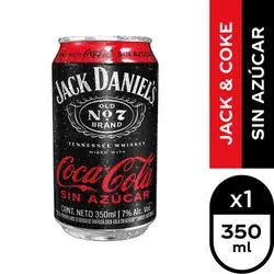 Cóctel de Whisky Jack & Coke Zero 7° Lata 350 ml