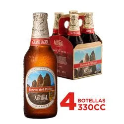 Cerveza Austral Torres del Paine Lager 6.1° 330 cc - Pack 4 unid